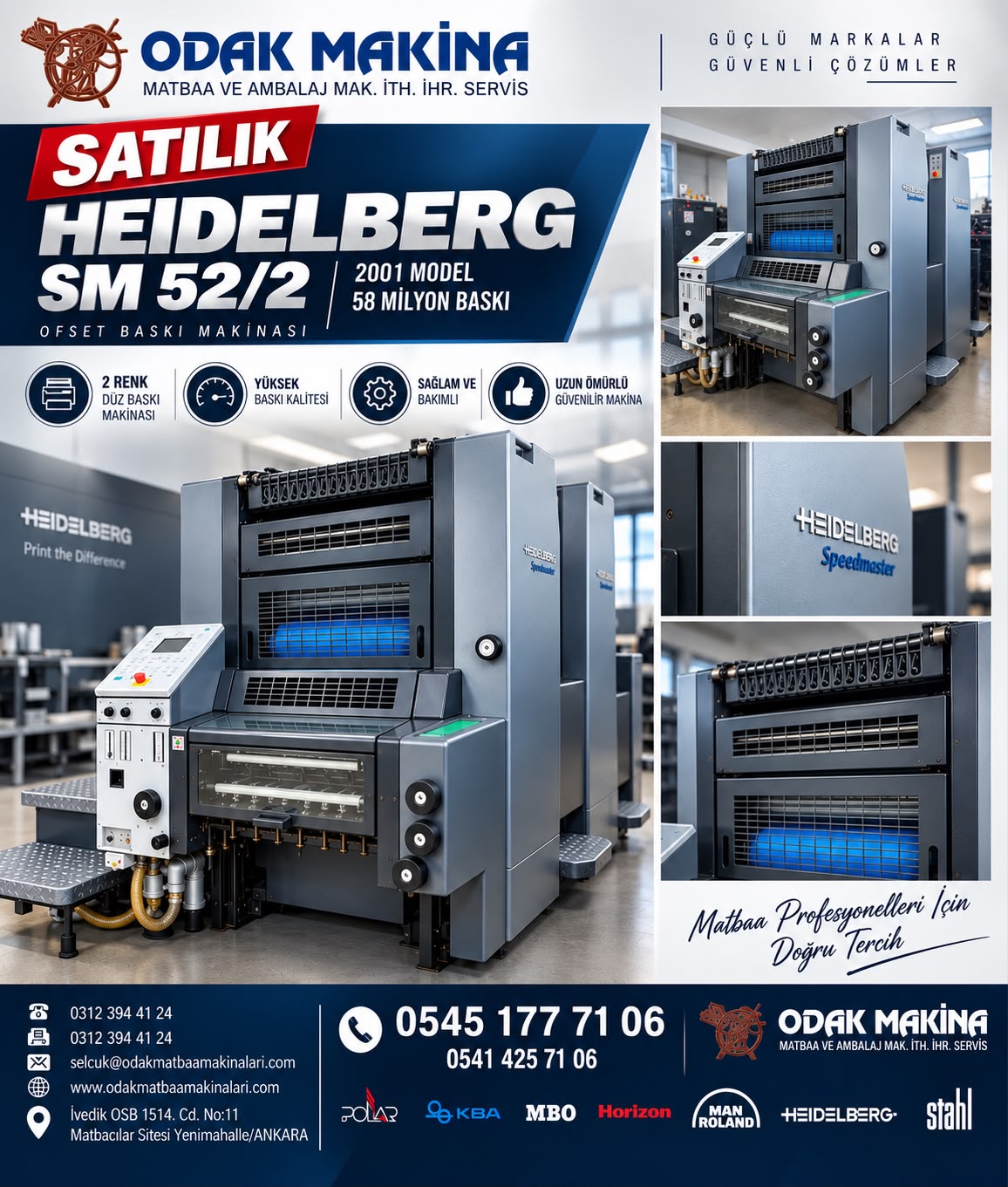 HEIDELBERG SM 52/2 Düz 2001 MODEL 58.MİLYON BASKI