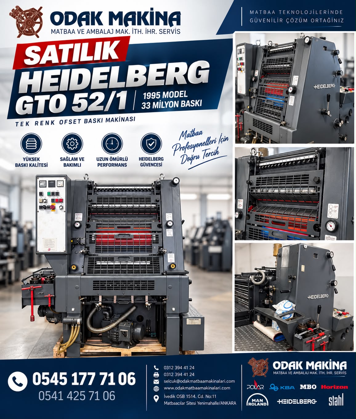 HEIDELBERG GTO 52 /1 1995 MODEL. 33. MİLYON BASKI